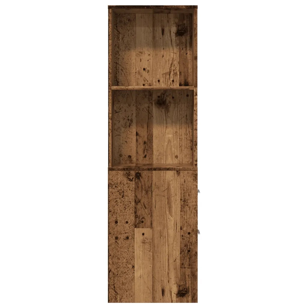 Mobiletto da bagno stretto con rotelle 22 x 41 x 135 cm ampio spazio contenitivo design vintage legno composito finitura effetto legno anticato 02_0050671