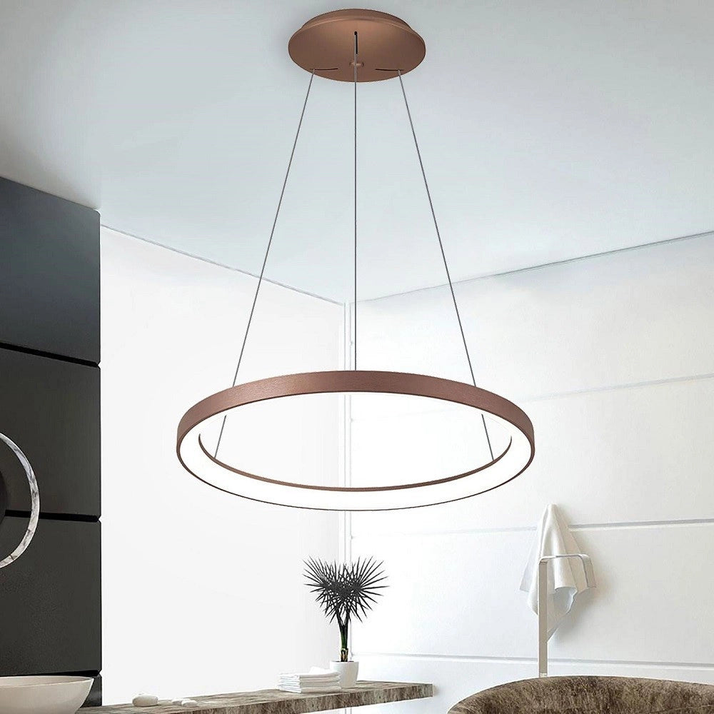 Trade Shop - Lampadario Pendente Led 42 W Cct Lampada Sospensione Circolare 58cm Luci Ufficio -