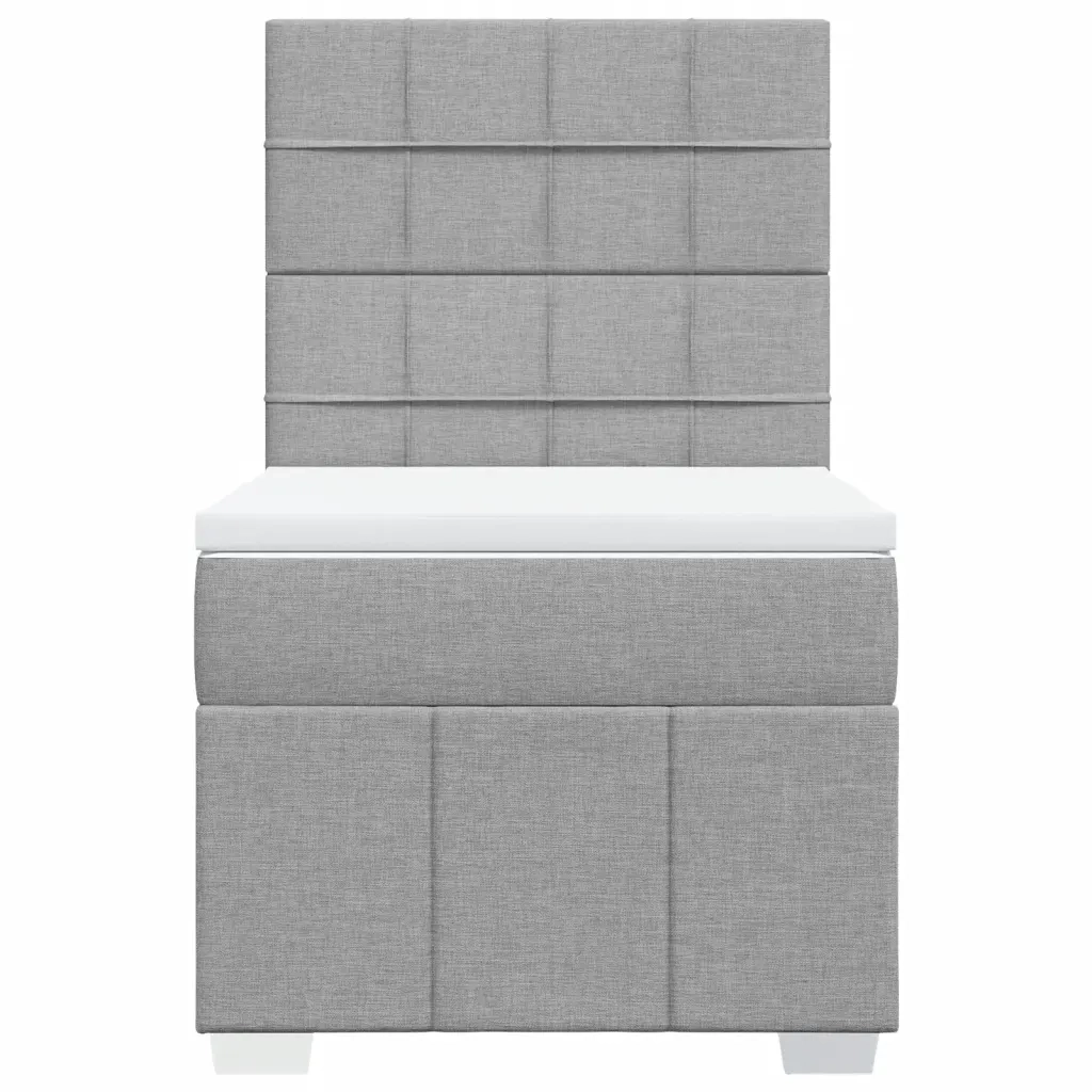 Giroletto a Molle con Materasso Grigio Chiaro 90x190 cm Tessuto 3291523