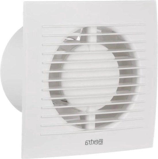Ventilatore da Bagno 100mm, Stile Moderne, Silenzioso, Afflusso d'Aria da Parete per Bagno, Cucina e Bagno