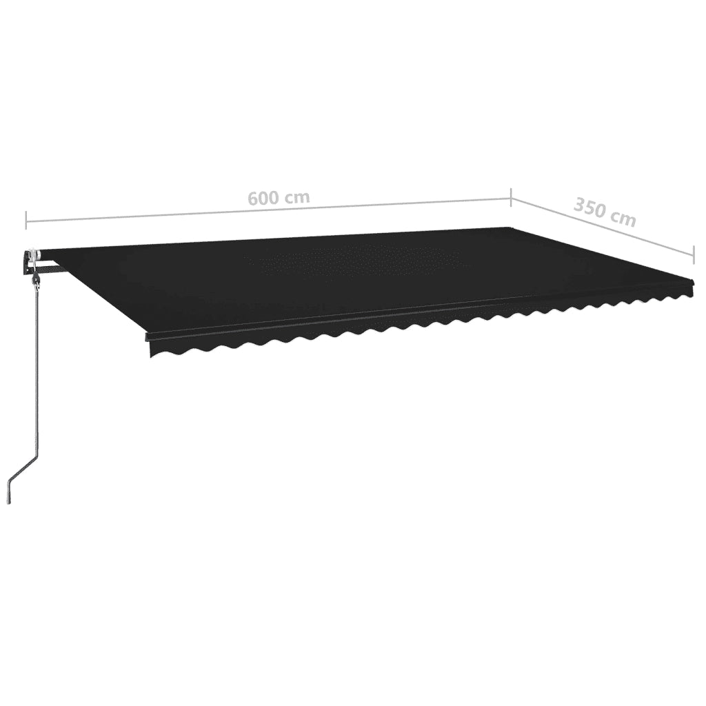 Tenda Automatica con Sensore Vento e LED 600x350 cm Antracite 3069254