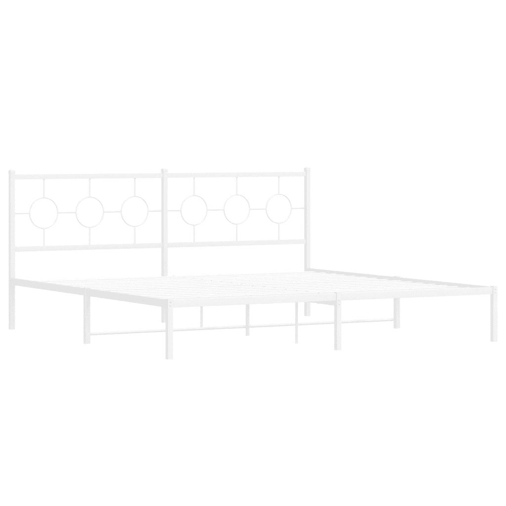 Giroletto con Testiera Metallo Bianco 193x203 cm 376281