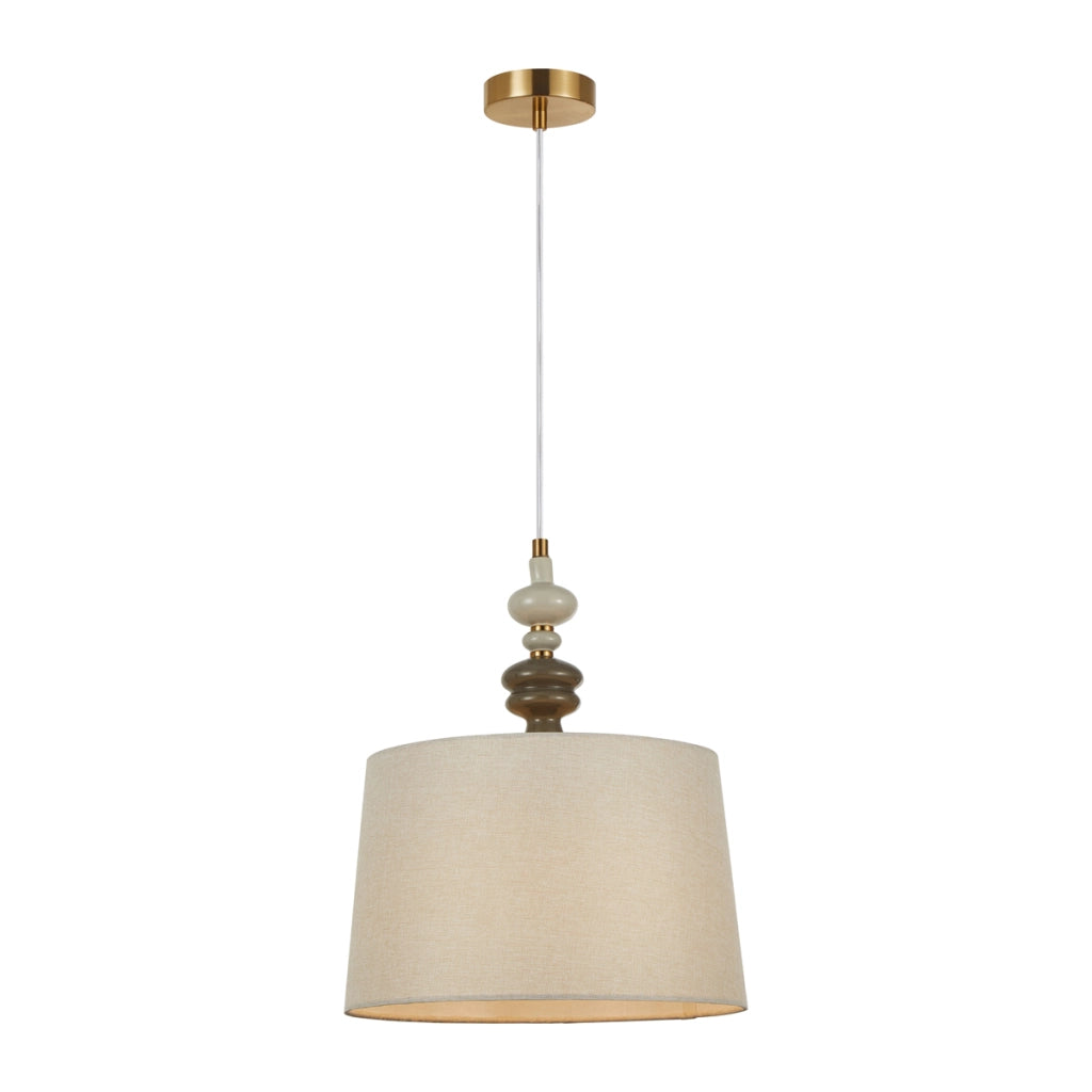 Sospensione classica Italux Moren bronzo antico Ø34 tessuto