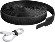 Cable ties adattivi per cavi riciclabili 12 mm nero 5 metri di lunghezza - Organizzazione e raccolta - Incluso il sistema di gestione dei cavi