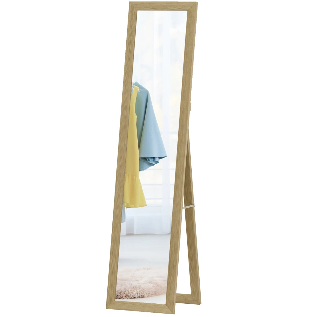 Specchio da parete a grandezza naturale con cornice MDF ¨C zephmum ¨C rovere 157x37 cm