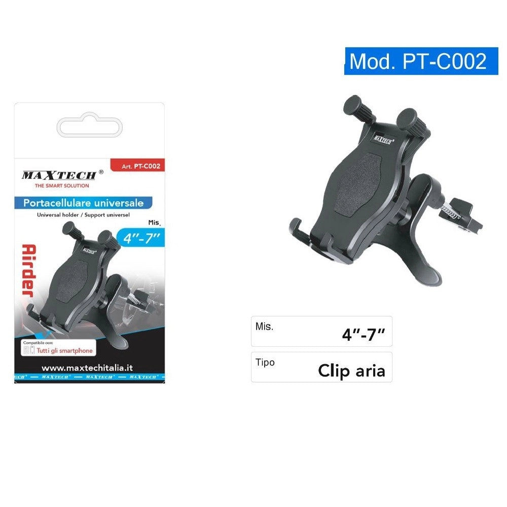 Trade Shop - Portacellulare Da Auto A Pinza In Pvc Smartphone Tablet Navigatore Pt-c002 -