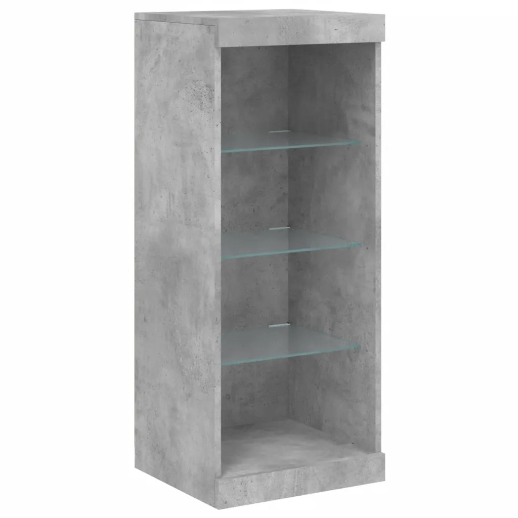 Credenza con Luci LED-Buffet-Armadio da cucina Grigio Cemento 162x37x100 cm 658730