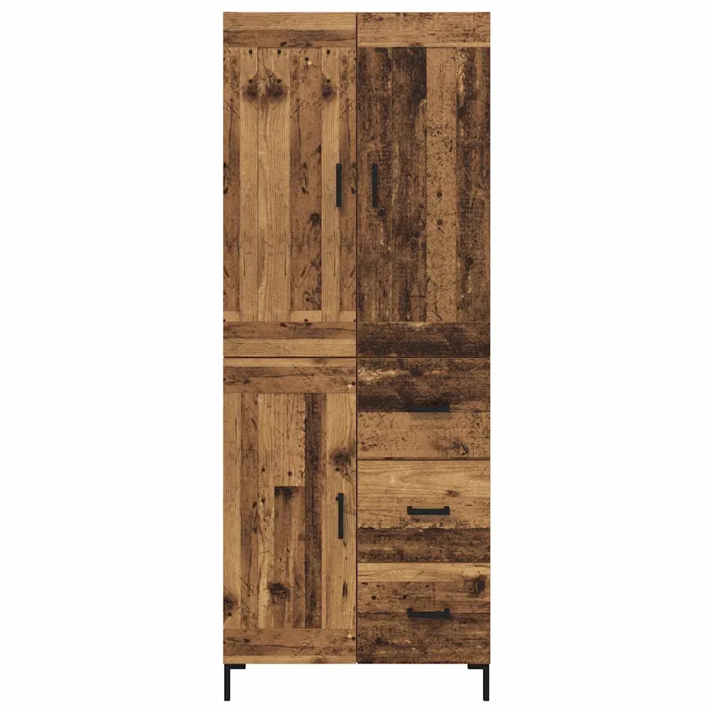 Credenza con cassetto 2 pz-Set di 2 Buffet-Armadio da cucina Legno vecchio Legno multistrato 131489