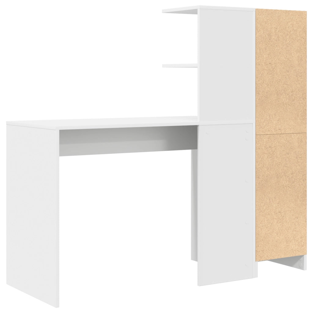 Scrivania con Storage Bianca in Legno Ingegnerizzato