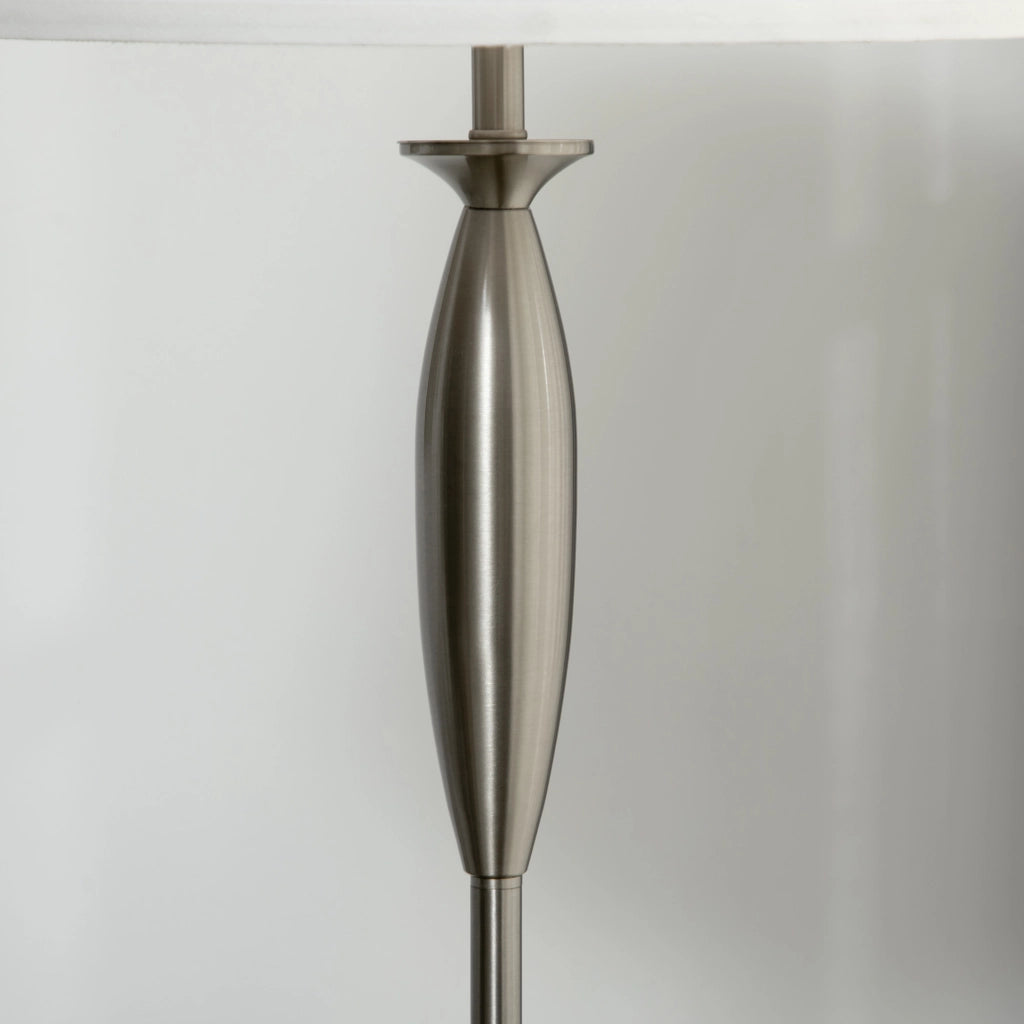 Set di 3 lampade: lampada da terra e 2 lampade da tavolo con attacco E27, argento e bianco, per soggiorno, camera da letto, illuminazione moderna