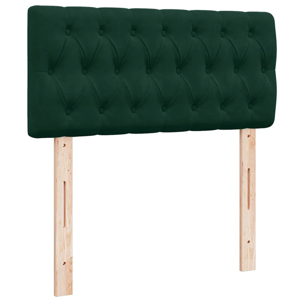 Giroletto a Molle con Materasso Verde Scuro 80x200 cm Velluto