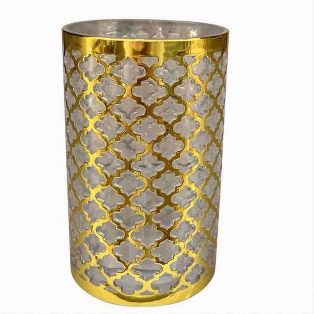 Trade Shop - Bicchiere Porta Spazzolini Accessorio Bagno Oro Stile Barocco Arredo Bagni 59104 -