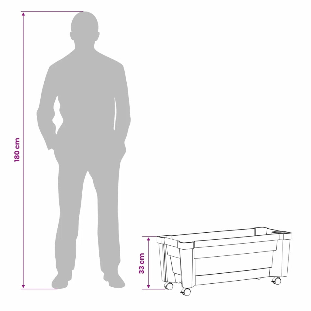 Vaso Calypso con Ruote Antracite 79 x 35 x 33 cm PP CFW2739994