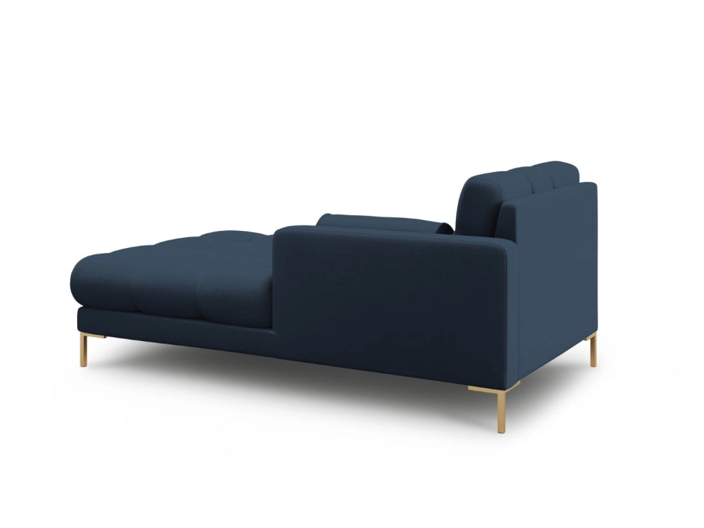 Cosmopolitan Design - Chaise longue destra "Bali" in tessuto strutturato blu 