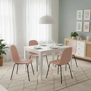 Tavolo da pranzo allungabile effetto cemento bianco Moon 156-316x90 cm fino a 12 posti Made in Italy | Duzzle