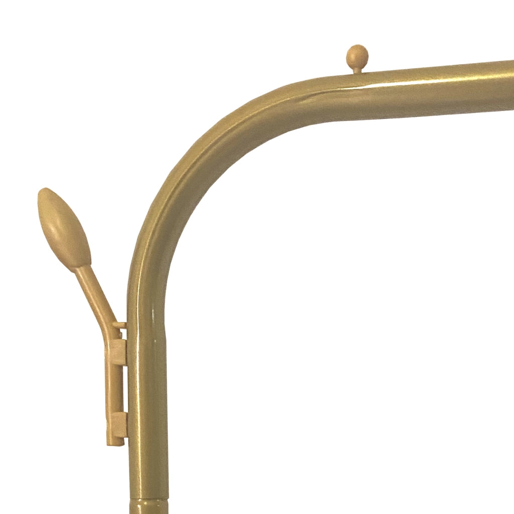 Appendiabiti Donkey Premium Maxi a 1 supporto Nyana Home 152x110x56 cm, 2 barre appendiabiti, 4 ganci laterali, 1 ripiano inferiore Oro.