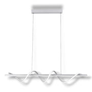 Lampadario LED a Sospensione Moderno 36W con Luce selezionabile 3000K 4000K 6500K – 2280 Lumen – Design Ondulato in Alluminio Bianco – Illuminazione Interni Sala Cucina Soggiorno