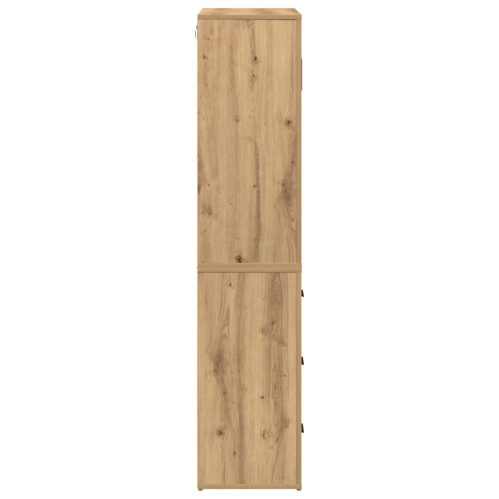 Mobile Alto in Rovere Artigianale 80x33x150 cm Legno Ingegnerizzato