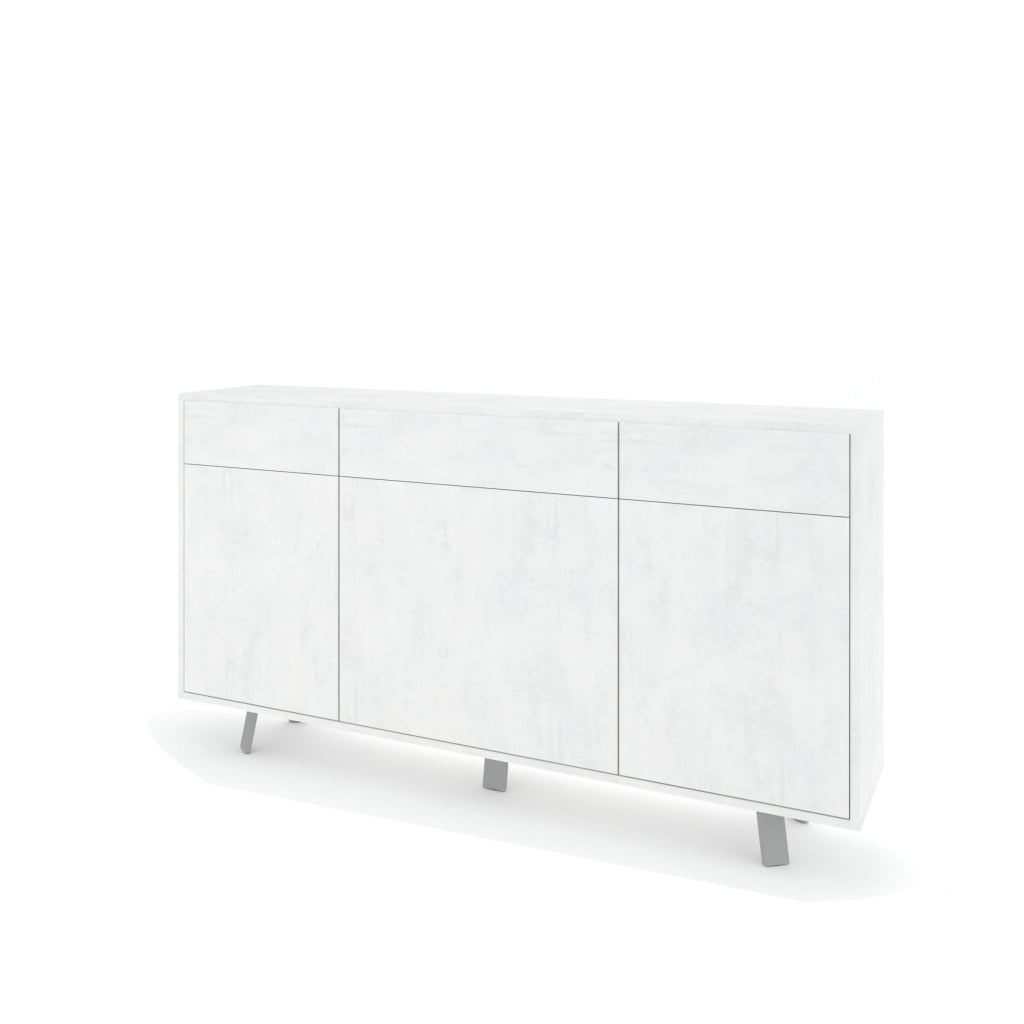 Credenza 3 ante/3 cassetti VELBRUK bianco pietra