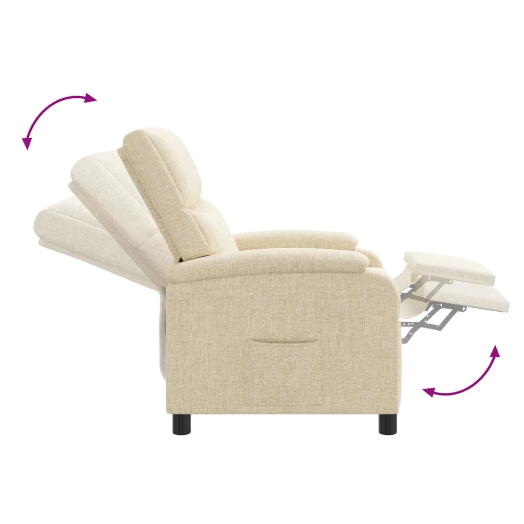 Divano Sedia-Poltrona reclinabile Crema Tessuto 580137