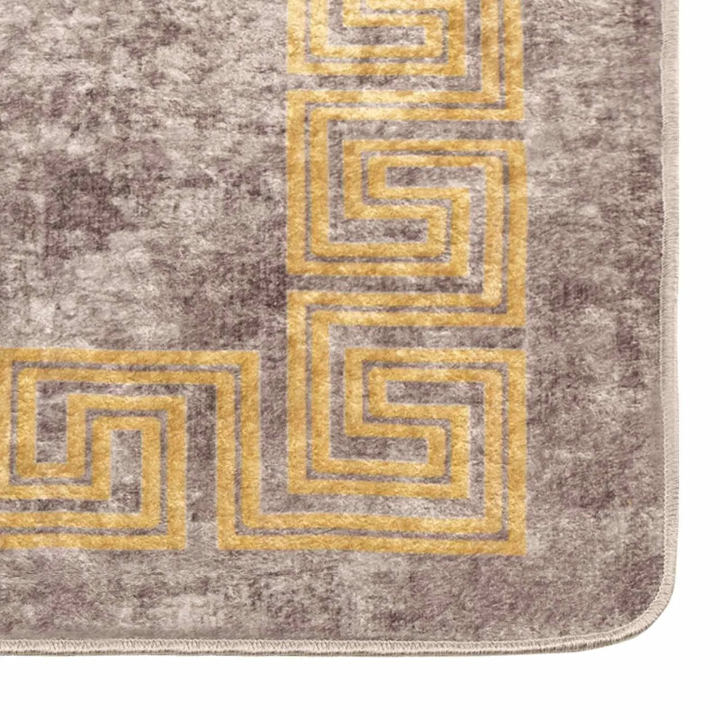 Runner Tappeto MARSA Grigio 100 x 100 cm Poliestere e PVC