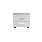 Set di 2 comodini SENA – 2 cassetti – Bianco lucido – Stile moderno