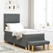 Letto a molle con materasso Grigio scuro 80 x 200 cm Tessuto