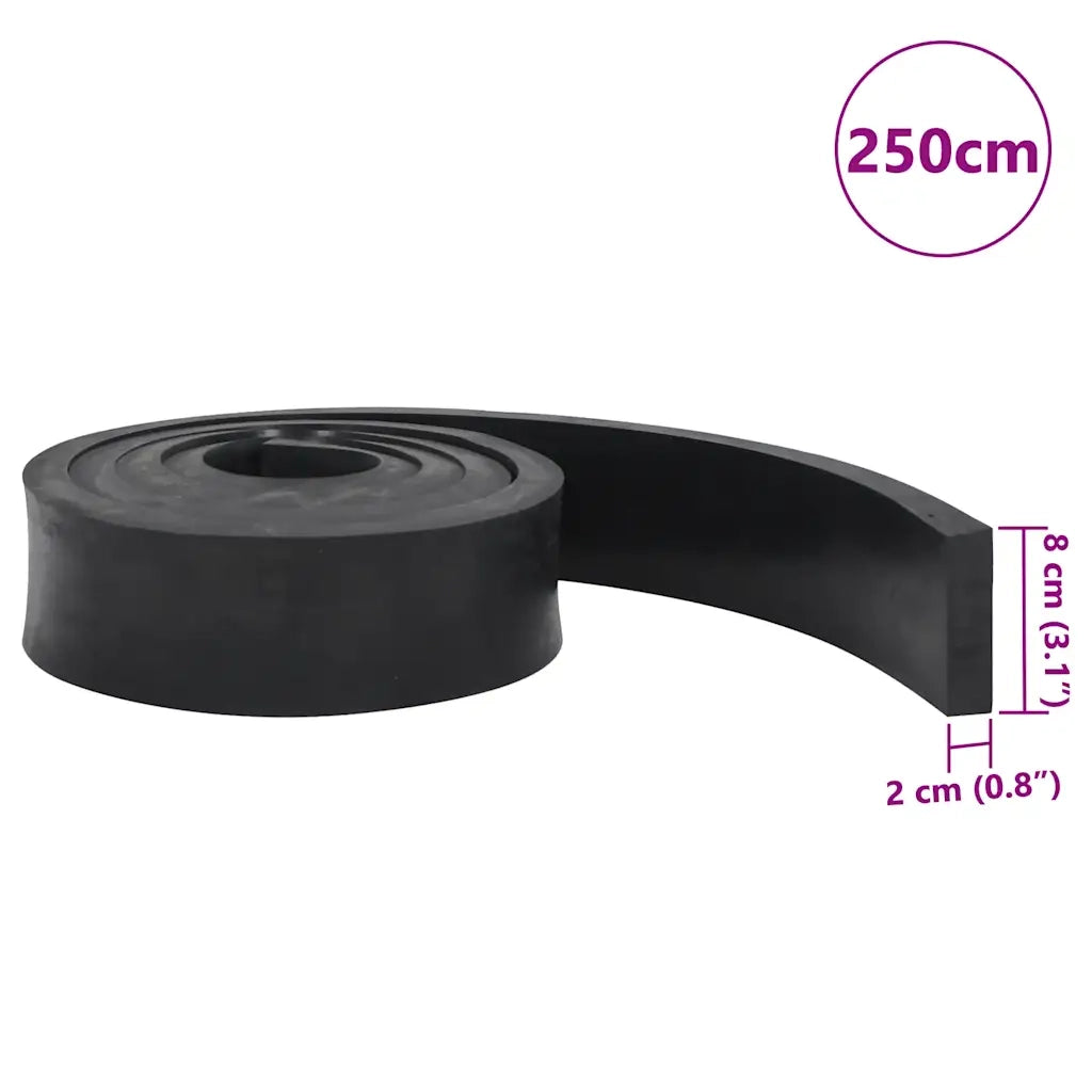 vidaXL Bordo in Gomma per Spazzaneve Nero 250x8x2 cm