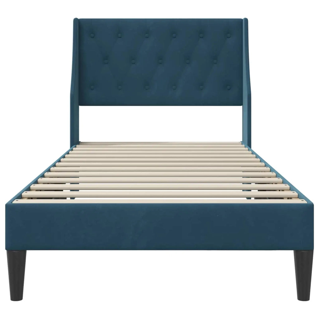 Struttura del letto con testiera Blu 100 x 200 cm Velluto 42027411