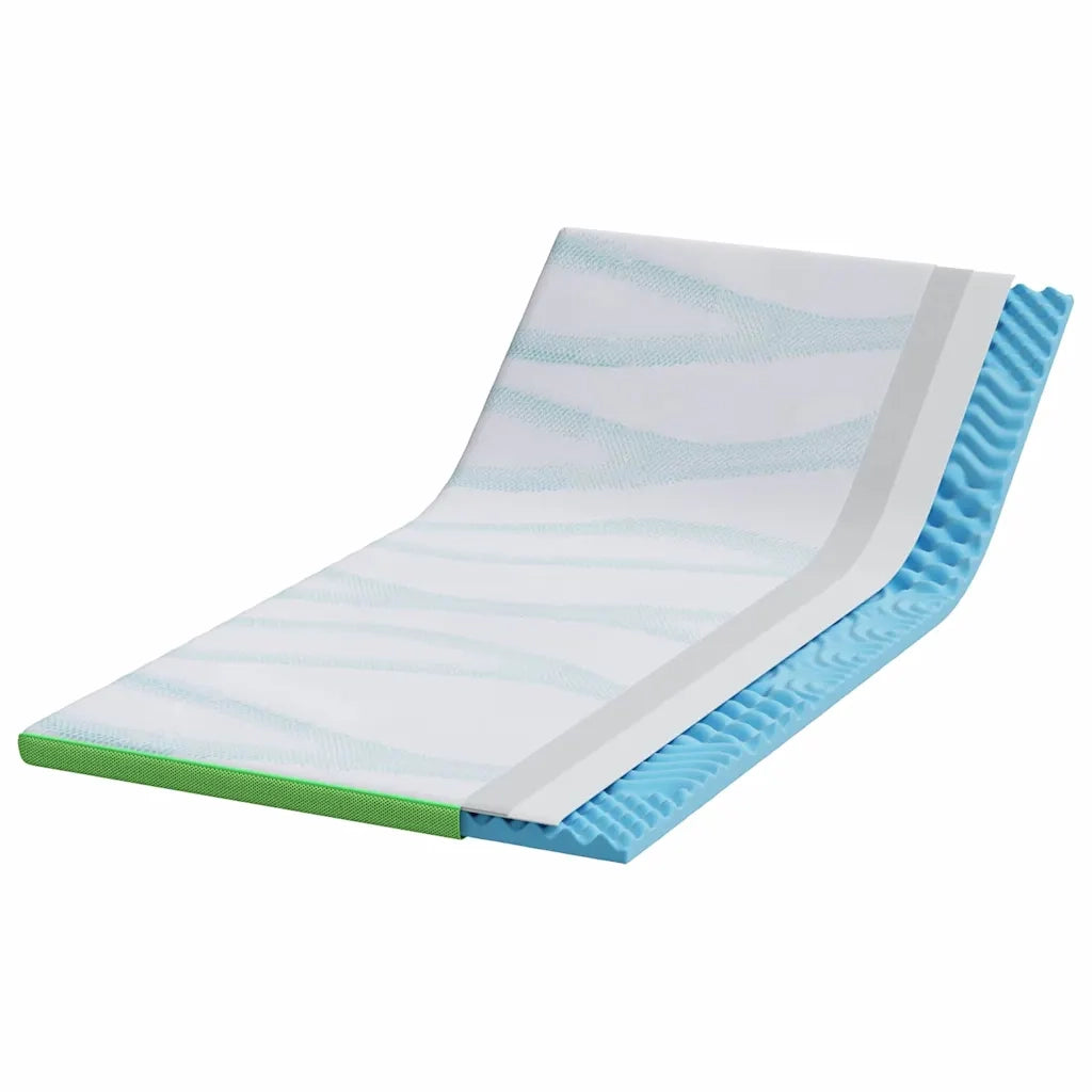 Topper per materasso Bianco e Verde 90 x 200 cm CFW1729473