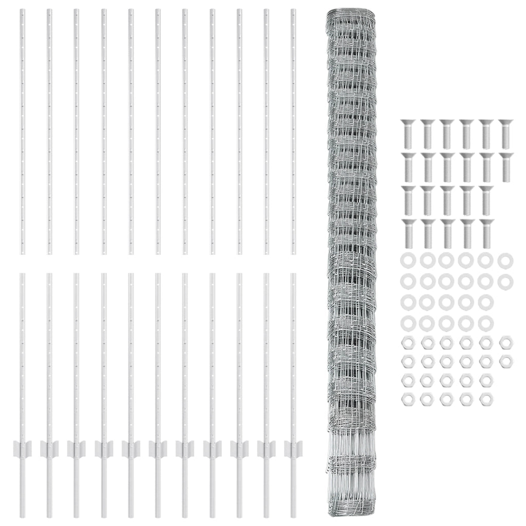 Poste per Recinzione 22 pcs U-Channel 160 cm Acciaio Zincato