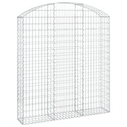 Gabbione cesto gabbia recinzione muro di contenimento ad arco 150 x 30 x 160/180 cm ferro zincato Argento 02_0039973