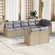 Set Divano da Giardino 8 pcs Beige e Grigio Chiaro polyrattan 3354419
