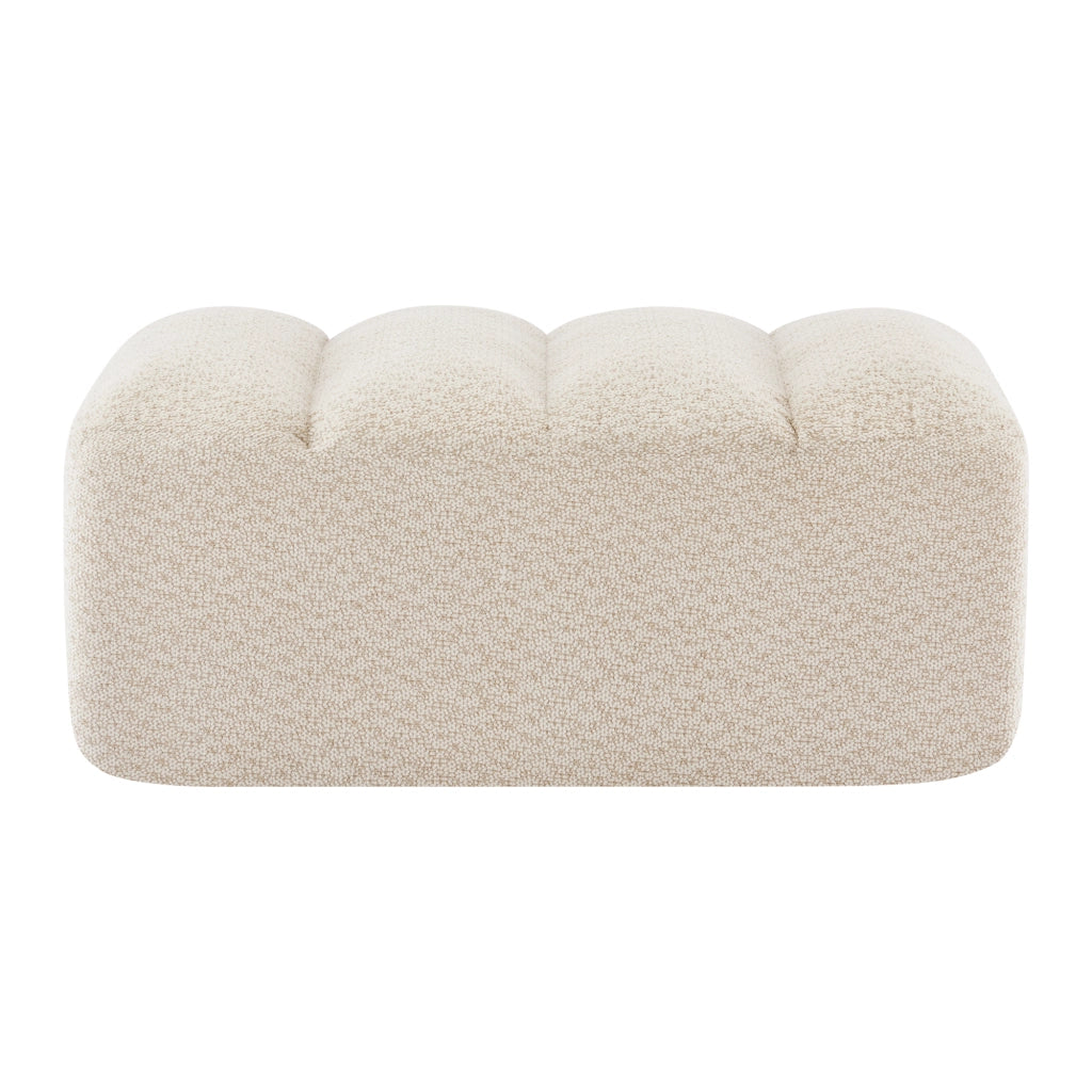 DIVANO modulare senza struttura con ottomano in Granular Fleece beige e bianco