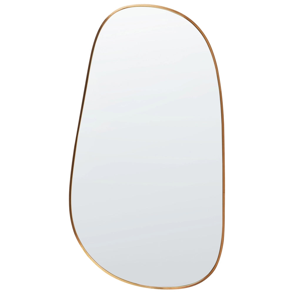 Specchio da parete cornice metallica dorata 57 x 110 cm alluminio forma irregolare con ganci stile moderno decorazione murale