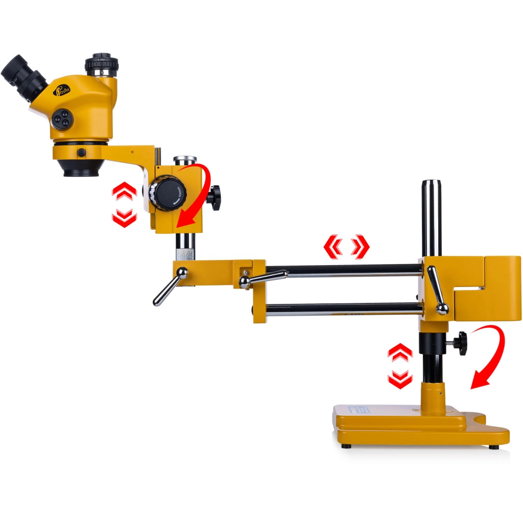Mikroscopio Trinoculare Stereoscopico Rosfix Jupiter Pro MSJP-T-SDMS1 – Zoom 7x-50x, Testa 360°, Ottica Greenough