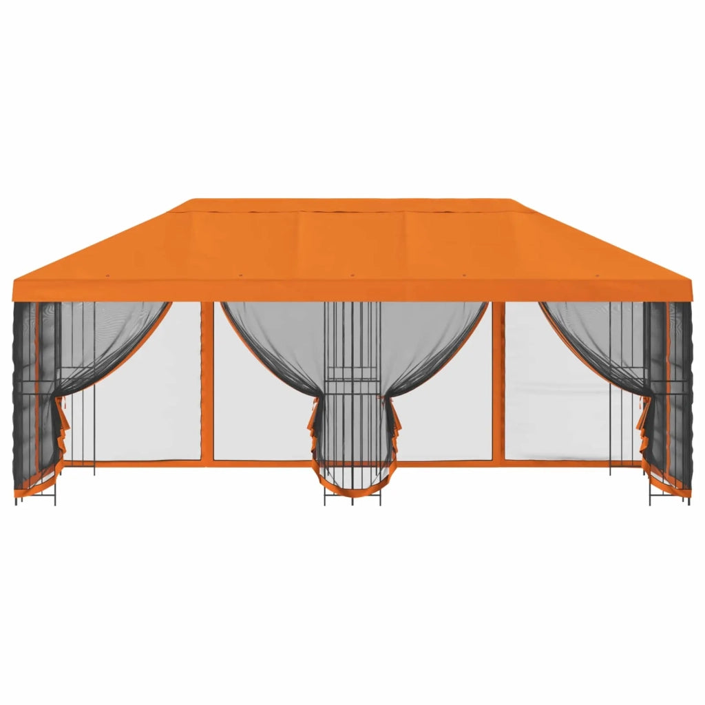 Gazebo con pareti laterali 6 x 3 m Arancione