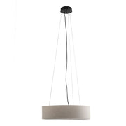 Vivien Lampada a Sospensione Nera, Paralume Cilindrico Avorio, E27, IP20, 48cm - Rossini Group - Design Minimal ed Elegante
