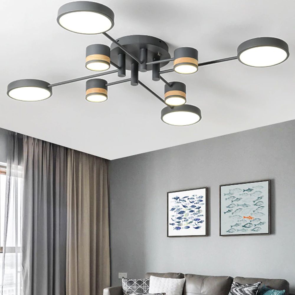 Lampada Da Soffitto Grey Grigia APP528-8C