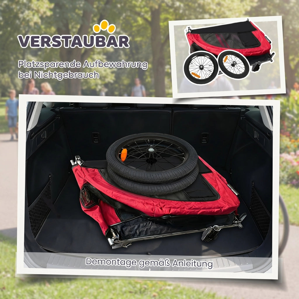 Carrello per cani pieghevole 2 in 1 ¨C Minimal ¨C Rosso