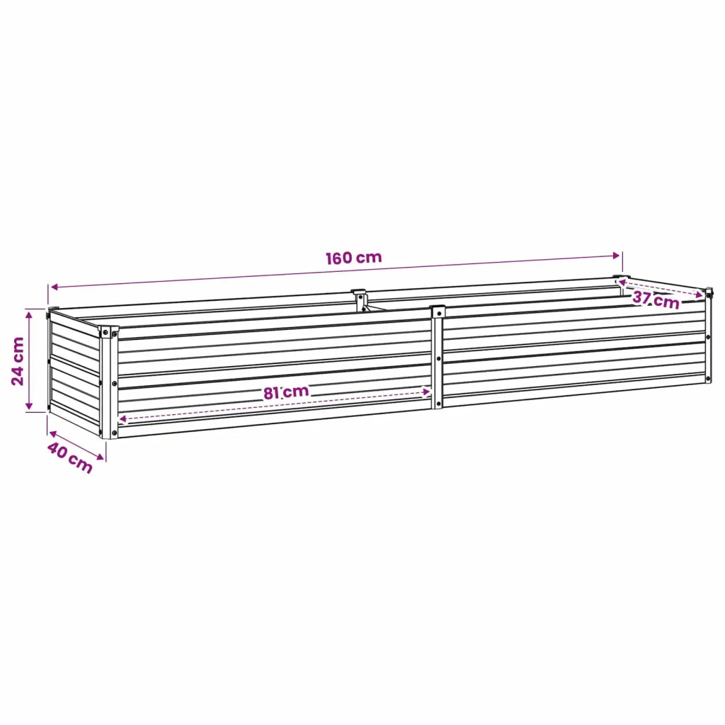 Letto rialzato da giardino Marrone 160 x 40 x 24 cm 8006322