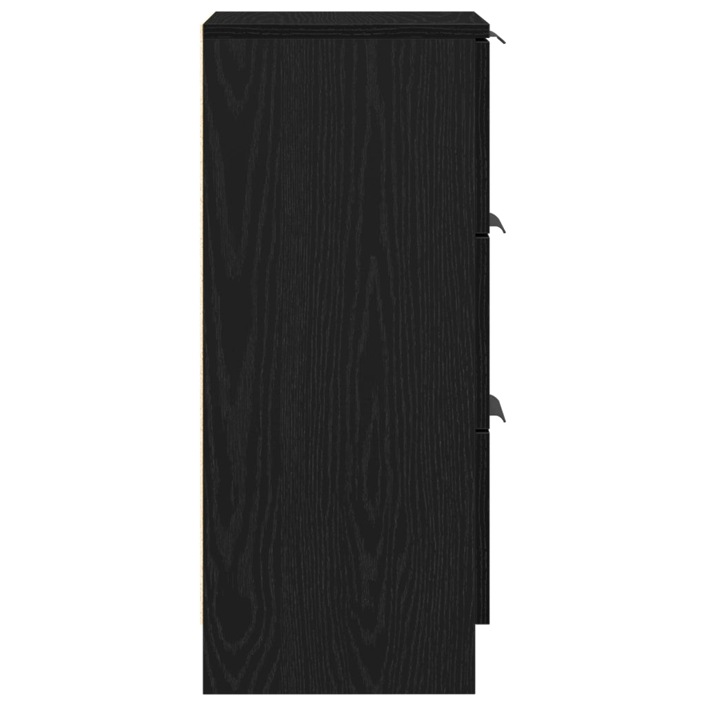 Sideboard in Rovere Nero 30x30x70 cm Realizzato in Legno Ingegnerizzato