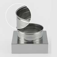 Riduzione quadra tonda 350x350 - Ø 300 mm, acciaio inox sp. 0,5 mm canna fumaria