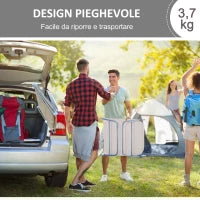 Set 2 Lettini Prendisole Pieghevoli con Schienale Reclinabile a 4 Livelli, Metallo e Tessuto a Rete, Beige