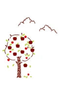 Sticker Da Muro Apples Con Post-It Cm 120X125