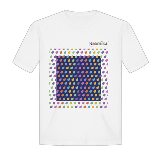 T-shirt cromika arte e colore in cotone naturale *** misura small - s, modello colorful drops, confezione 1