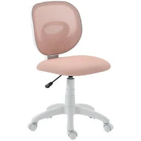 Sedia da ufficio ergonomica con schienale a C, regolabile in altezza, Rosa