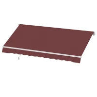 Tenda Parasole Retrattile con Angolazione Regolabile in Alluminio e Poliestere Impermeabilizzato 3.5 x 2.5 m, Rosso