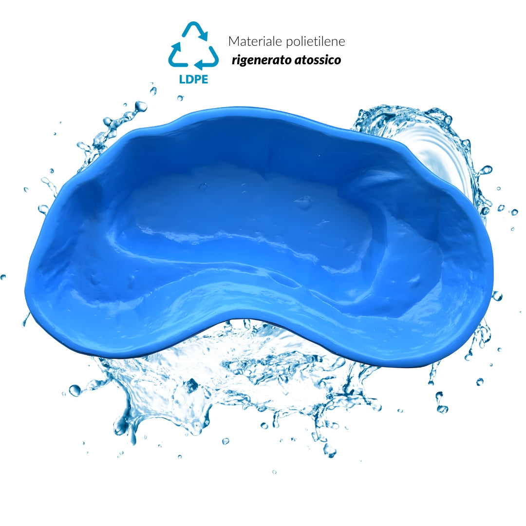 Laghetto da giardino nemi azzurro litri 270 da 180x100xh36
