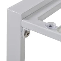 Salotto da Giardino, Divano da Giardino, Set Mobili da Esterno con Poltrona da Giardino in Metallo e Poliestere, Bianco e Blu